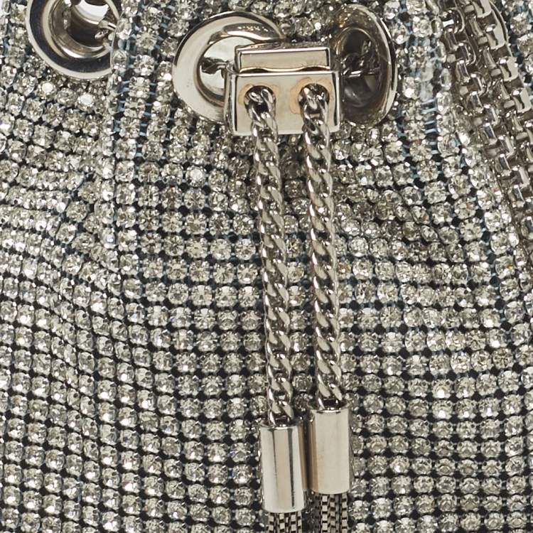 Pre Owned Jimmy Choo Silver Crystals BonBon Chain Clutch
