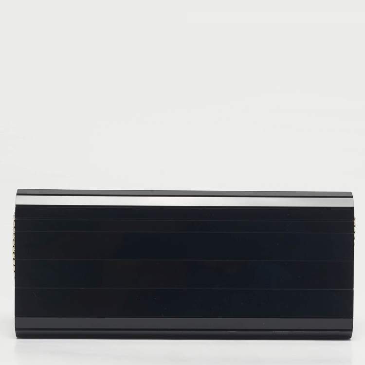 Pre Owned Jimmy Choo Black Acrylic Sweetie Chain Clutch
