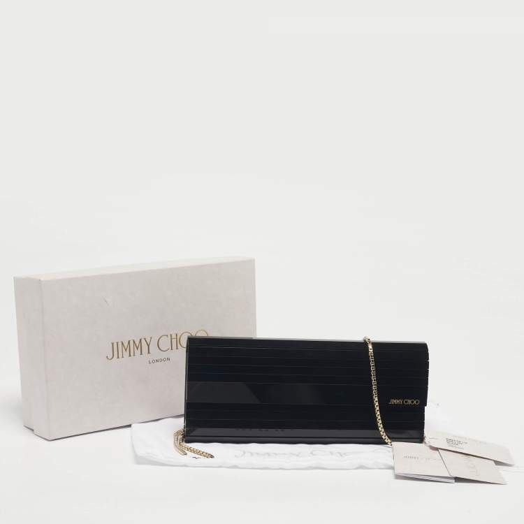 Pre Owned Jimmy Choo Black Acrylic Sweetie Chain Clutch