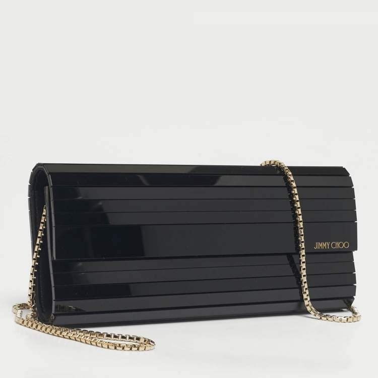 Pre Owned Jimmy Choo Black Acrylic Sweetie Chain Clutch