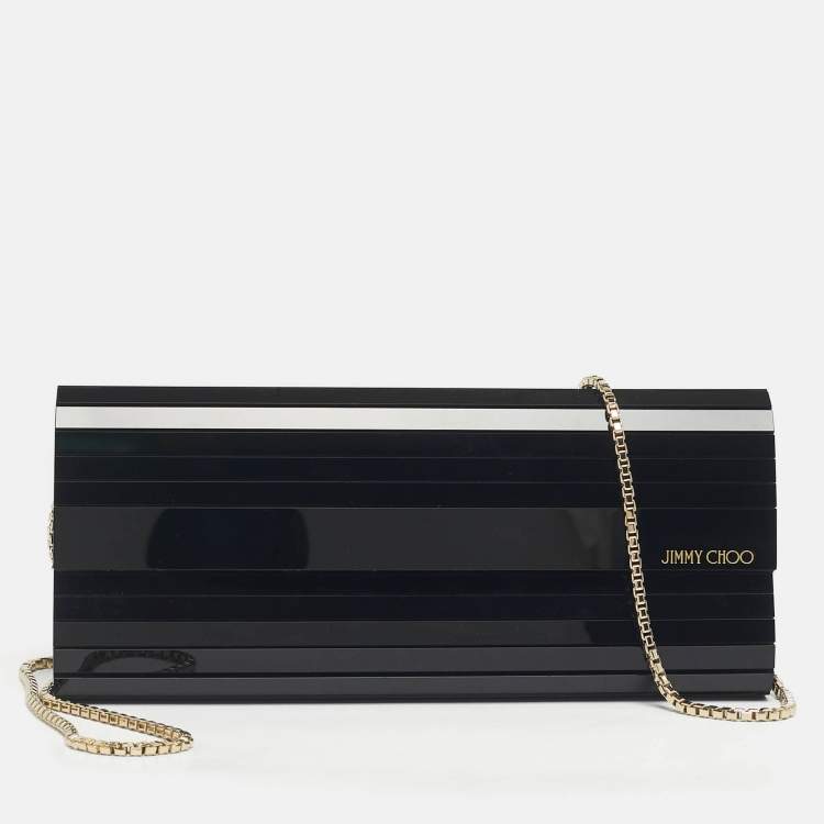 Pre Owned Jimmy Choo Black Acrylic Sweetie Chain Clutch