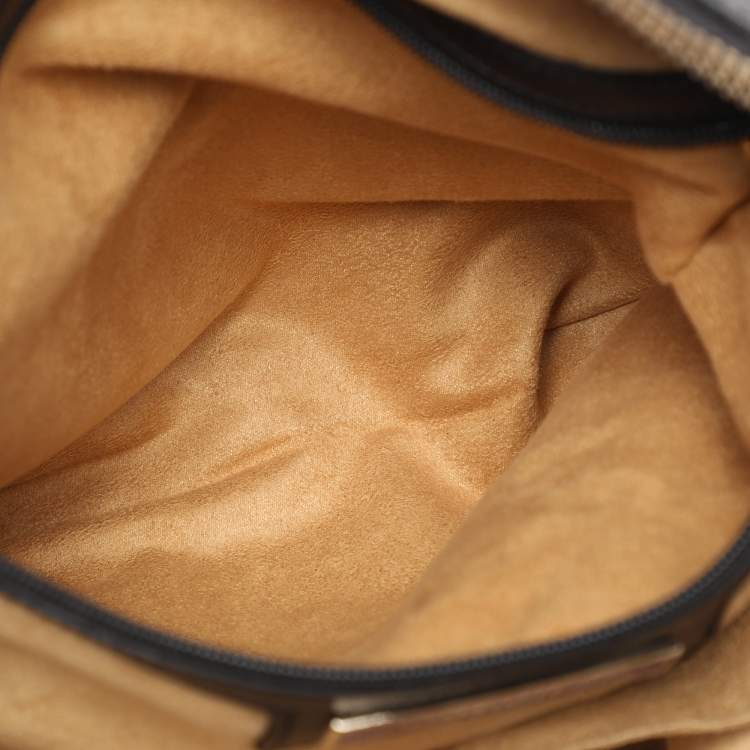 Pre Owned Jimmy Choo Black Leather and Suede Malena Satchel