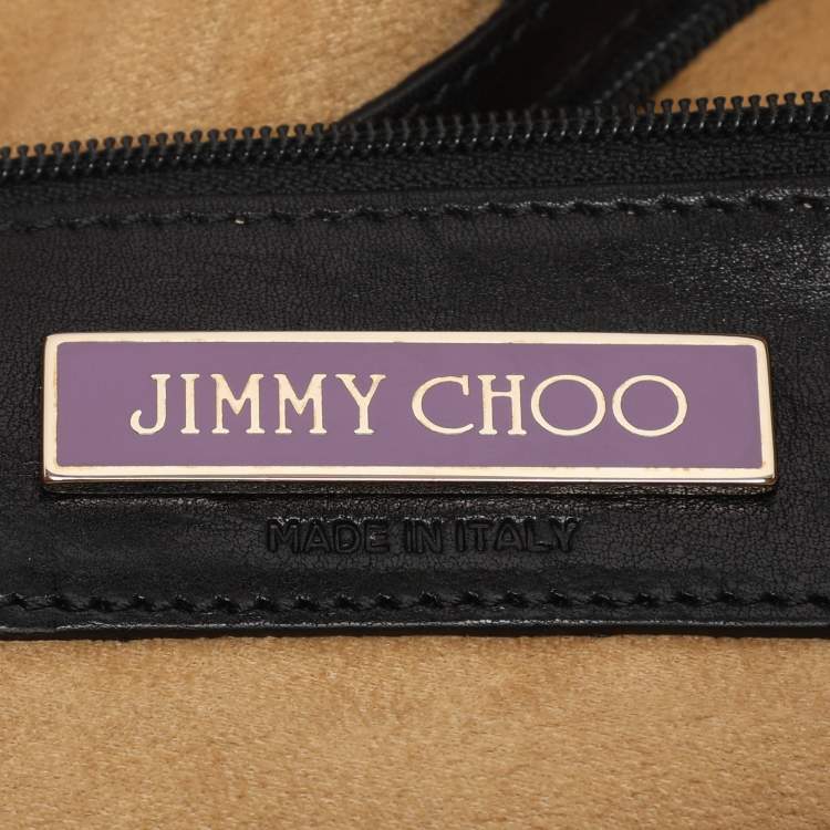 Pre Owned Jimmy Choo Black Leather and Suede Malena Satchel