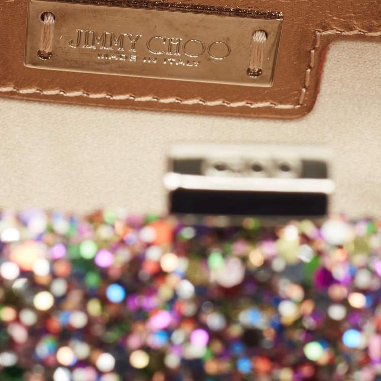 Pre Owned Jimmy Choo Multicolor Glitter Fabric Mini Tube Clutch
