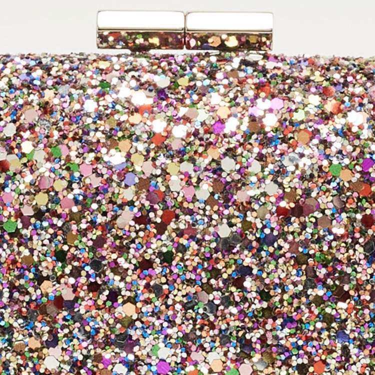 Pre Owned Jimmy Choo Multicolor Glitter Fabric Mini Tube Clutch