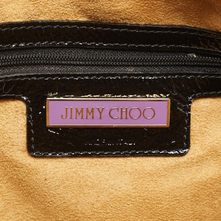 Pre Owned Jimmy Choo Black Patent Leather Malena Bag