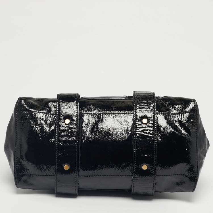 Pre Owned Jimmy Choo Black Patent Leather Malena Bag
