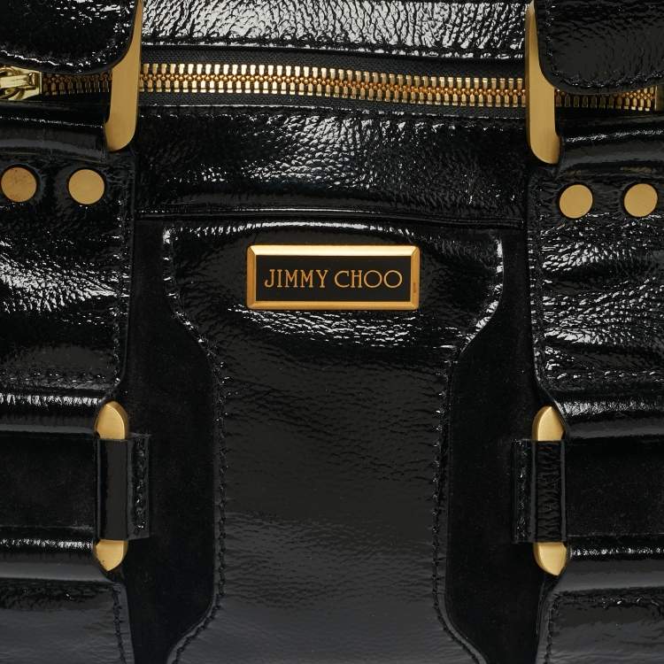 Pre Owned Jimmy Choo Black Patent Leather Malena Bag