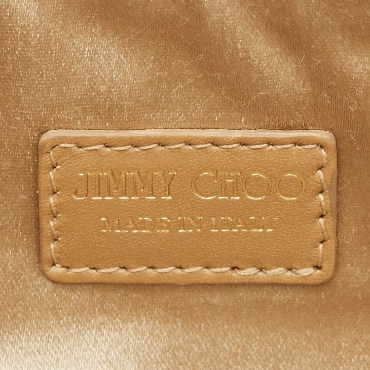 Pre Owned Jimmy Choo Grey Shimmer Suede Chain Embellished Fringe Shoulder Bag