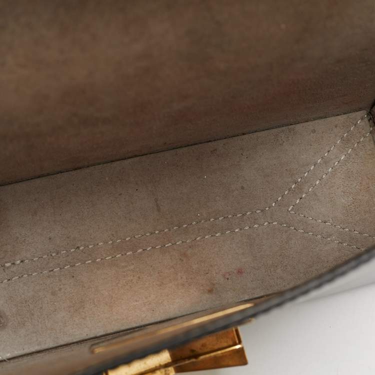 Pre Owned Jimmy Choo Blue Leather Lockett City Shoulder Bag