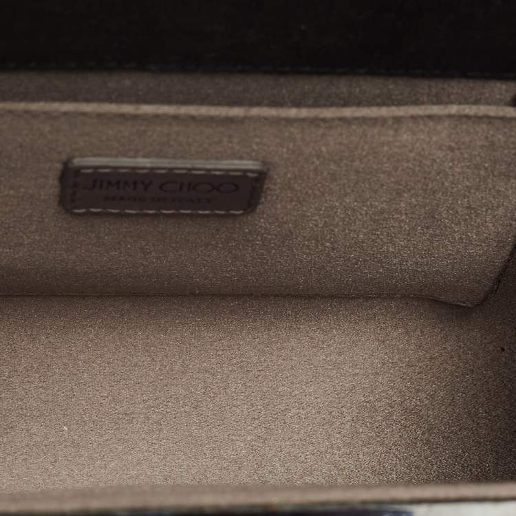 Pre Owned Jimmy Choo Blue Acrylic and Suede Crinkled Candy Chain Clutch