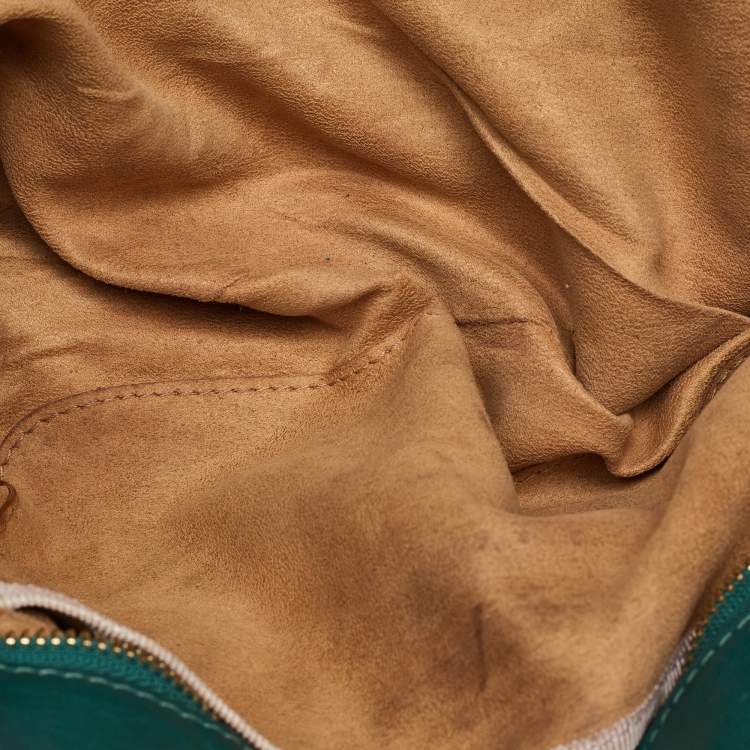 Pre Owned Jimmy Choo Green Leopard Print Patent Leather Clutch