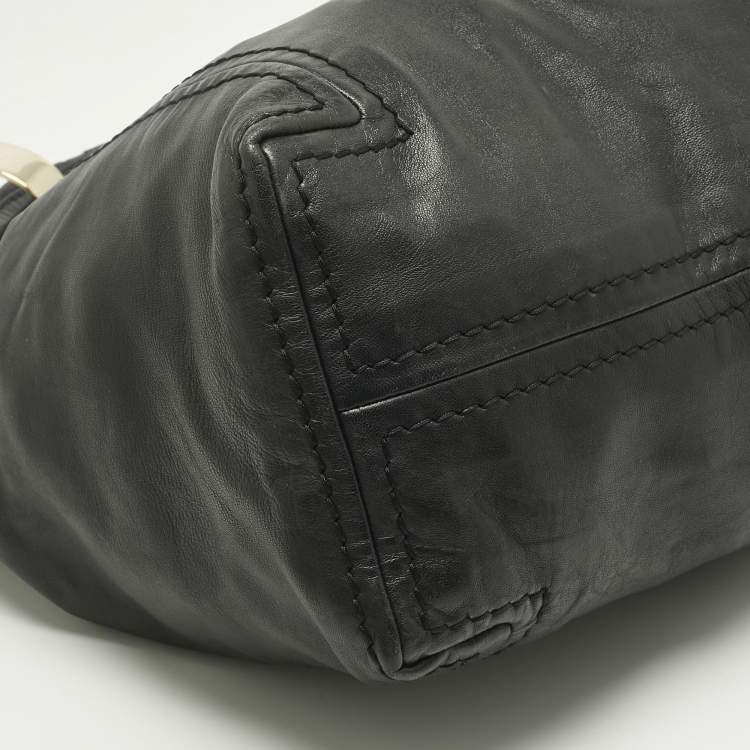 Pre Owned Jimmy Choo Black Leather Saba Hobo