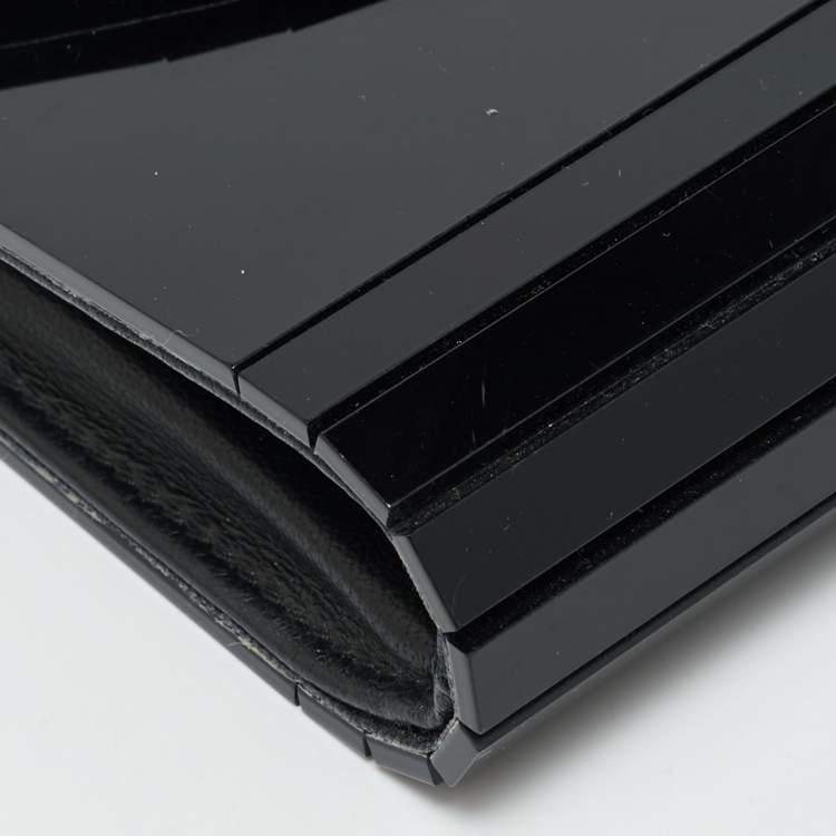 Pre Owned Jimmy Choo Black Acrylic and Leather Candy Chain Clutch 