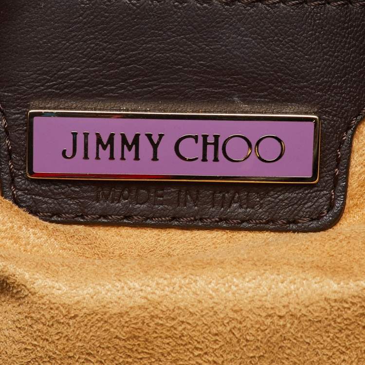 Pre Owned Jimmy Choo Brown Karung and Snakeskin Large Saba Hobo