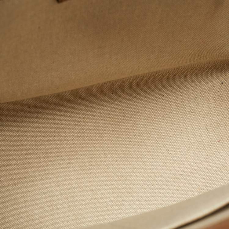 مملوكة مسبقًا Jimmy Choo Avenue Medium Brown/Off White Canvas and Leather Tote