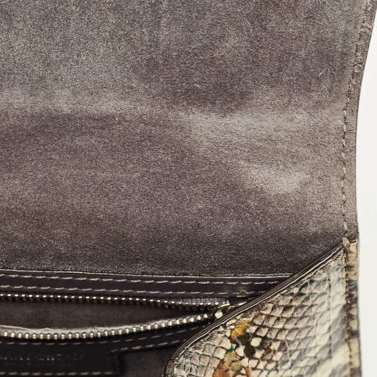 Pre Owned Jimmy Choo Madeline Multicolor Python Top Handle Bag