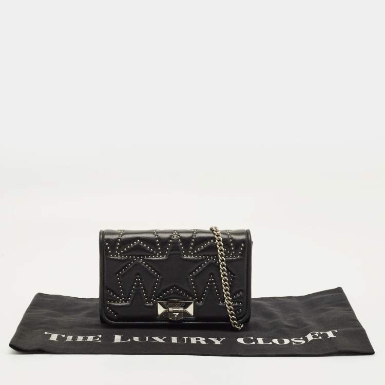 مملوكة مسبقًا Jimmy Choo Star Studded Helia Black Leather Shoulder Bag