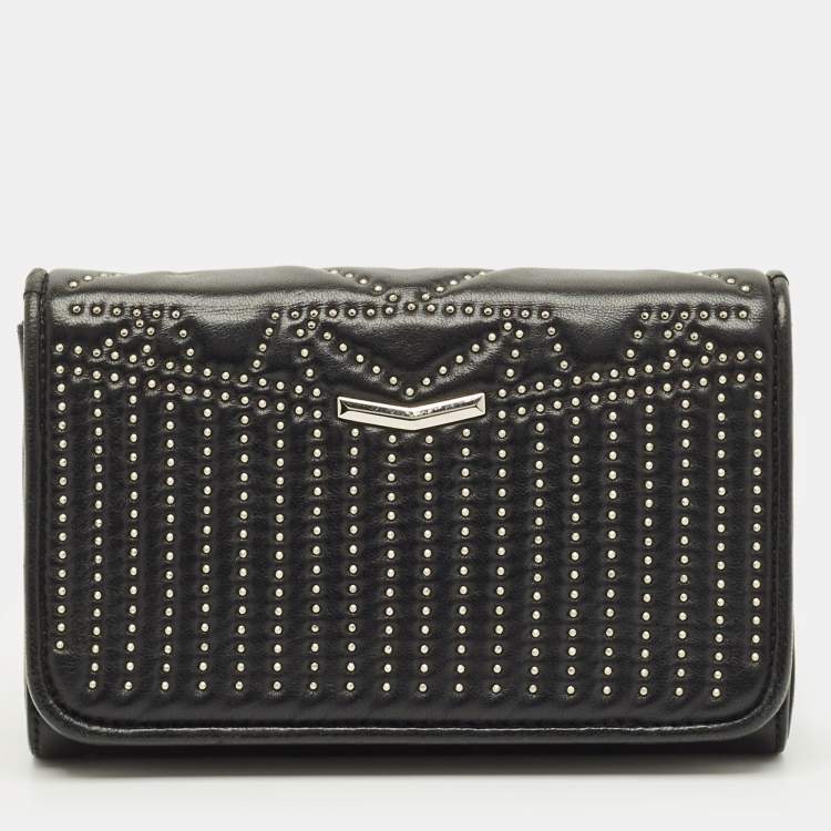 مملوكة مسبقًا Jimmy Choo Star Studded Helia Black Leather Shoulder Bag