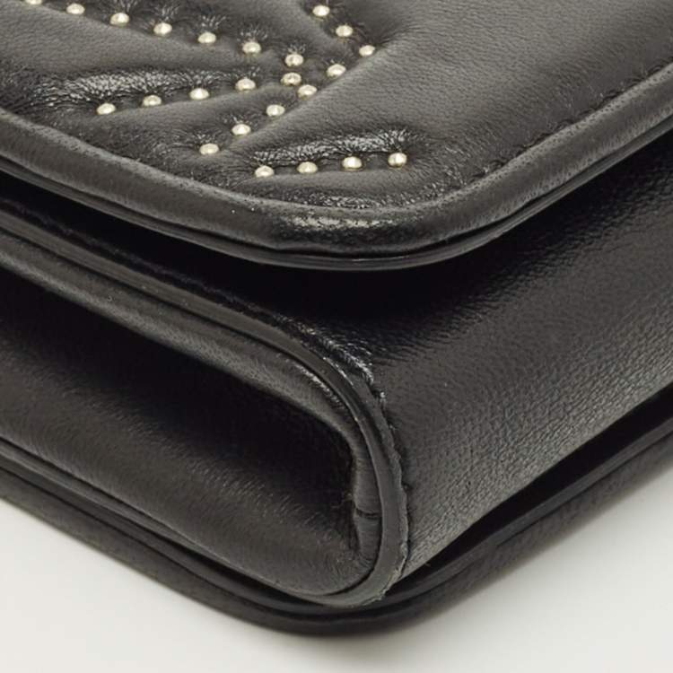 مملوكة مسبقًا Jimmy Choo Star Studded Helia Black Leather Shoulder Bag