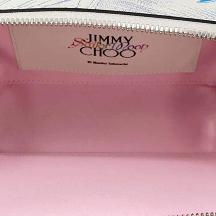 Pre Owned Jimmy Choo Sailor Moon Collaboration Avenue Phone Holder White Leather
