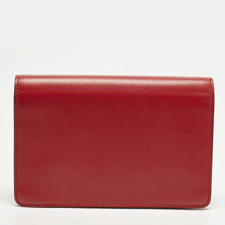 Pre Owned Jimmy Choo Palace Red Leather Clutch Bag