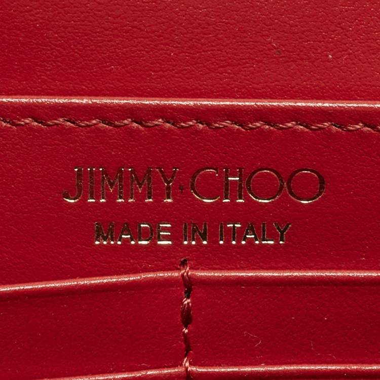 Pre Owned Jimmy Choo Palace Red Leather Clutch Bag