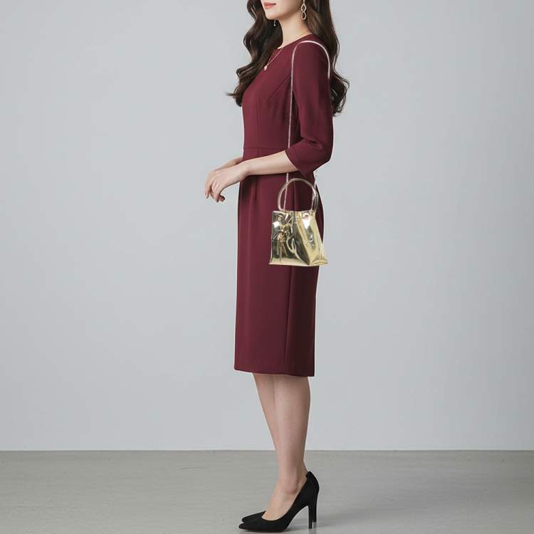 Pre Owned Jimmy Choo Bon Bon Gold Laminated Leather Bucket Bag