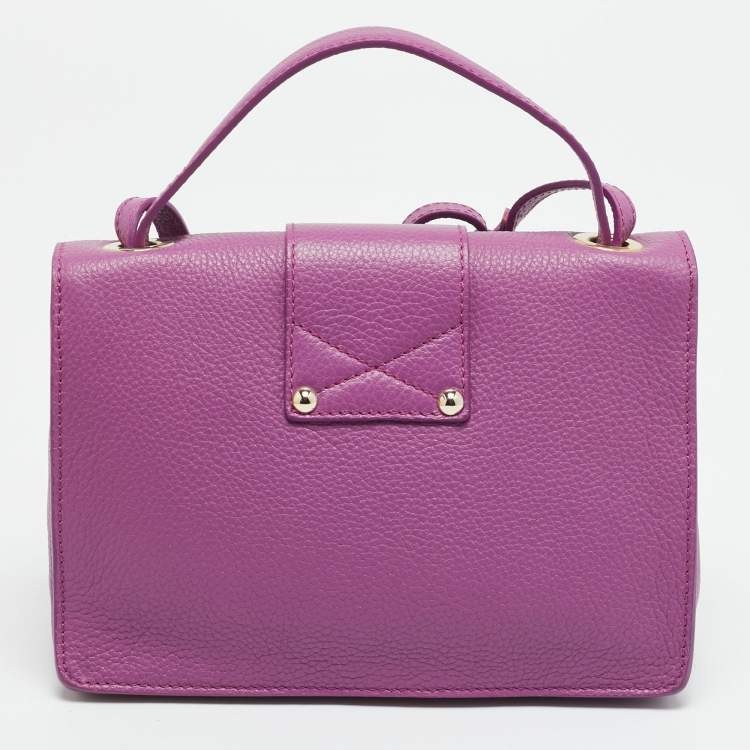 Pre Owned Jimmy Choo Rebel Pink Leather Top Handle Bag