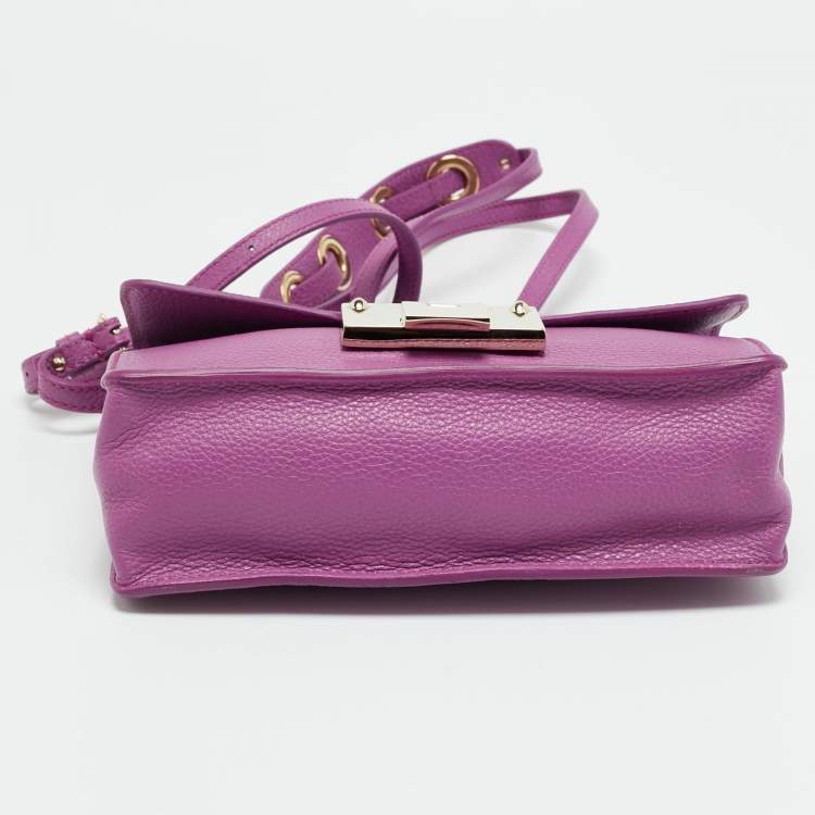 Pre Owned Jimmy Choo Rebel Pink Leather Top Handle Bag