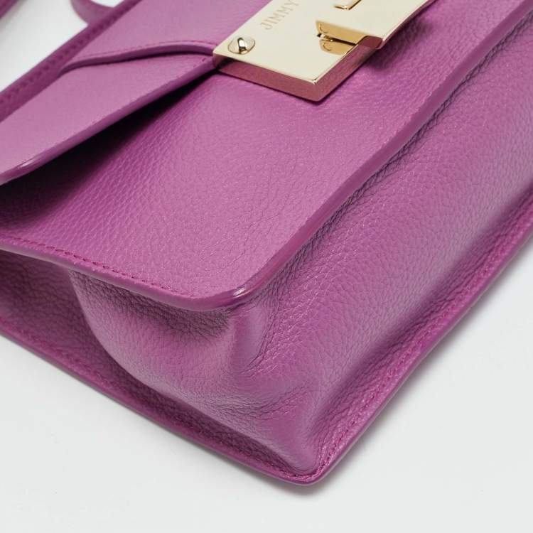 Pre Owned Jimmy Choo Rebel Pink Leather Top Handle Bag