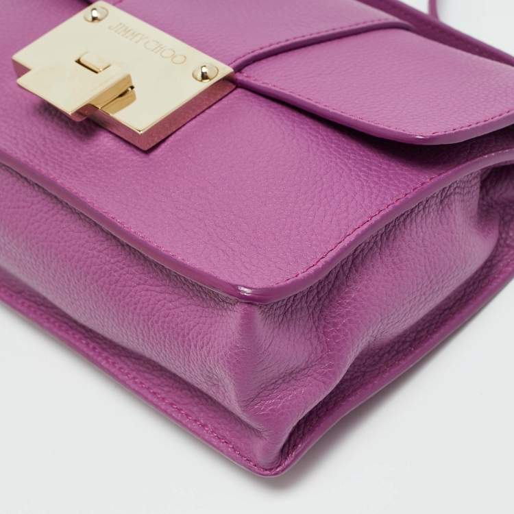 Pre Owned Jimmy Choo Rebel Pink Leather Top Handle Bag