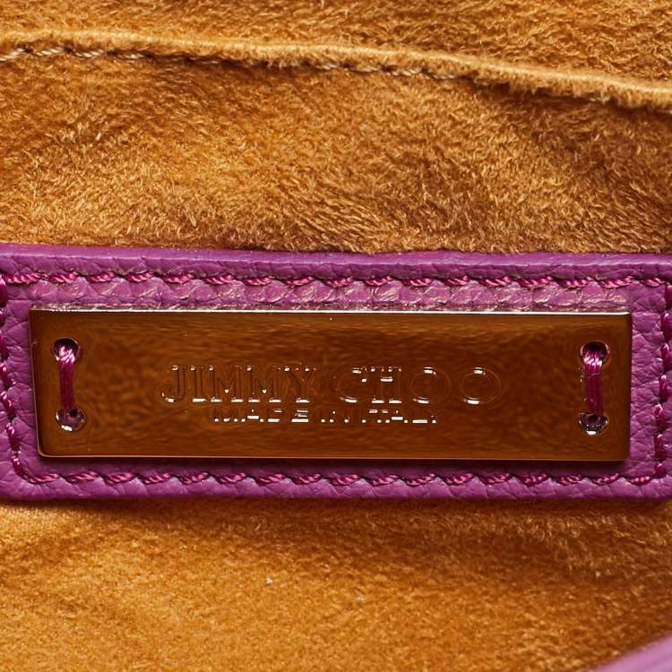 Pre Owned Jimmy Choo Rebel Pink Leather Top Handle Bag