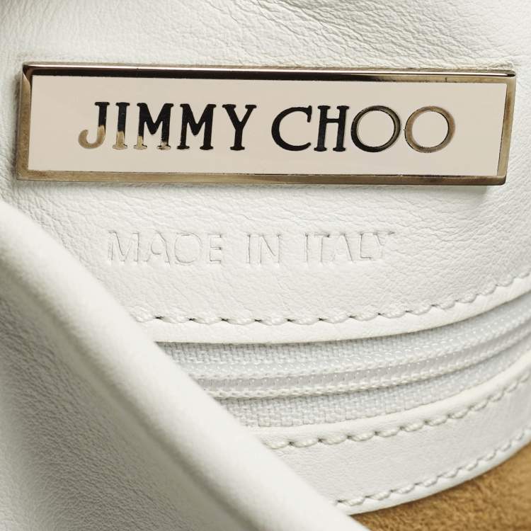 Pre Owned Jimmy Choo Saba White Leather Hobo