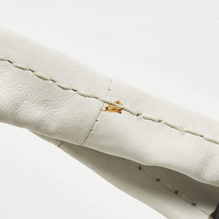 Pre Owned Jimmy Choo Saba White Leather Hobo