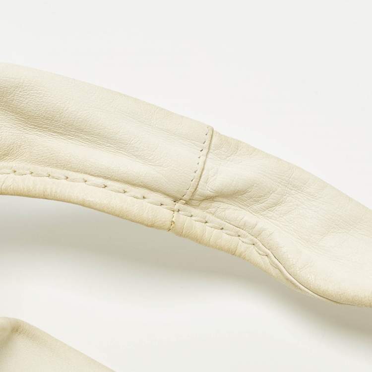 Pre Owned Jimmy Choo Saba White Leather Hobo