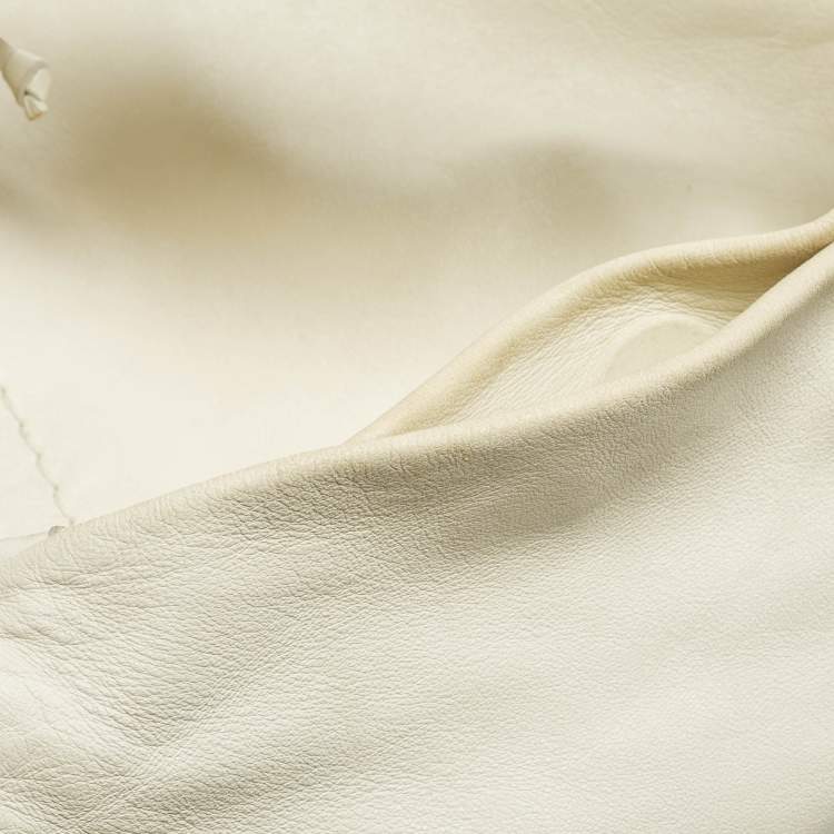 Pre Owned Jimmy Choo Saba White Leather Hobo