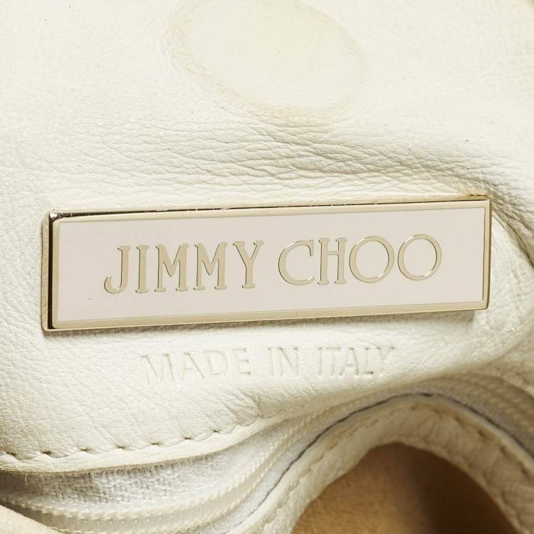 Pre Owned Jimmy Choo Saba White Leather Hobo