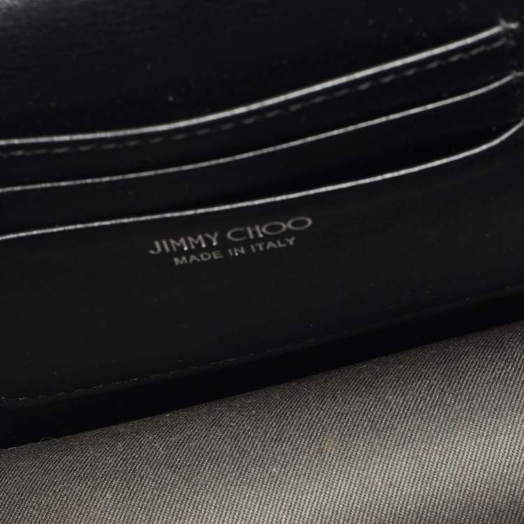 Pre Owned Jimmy Choo Bohemian Mini Cream/Black Python Embossed Leather Chain Bag