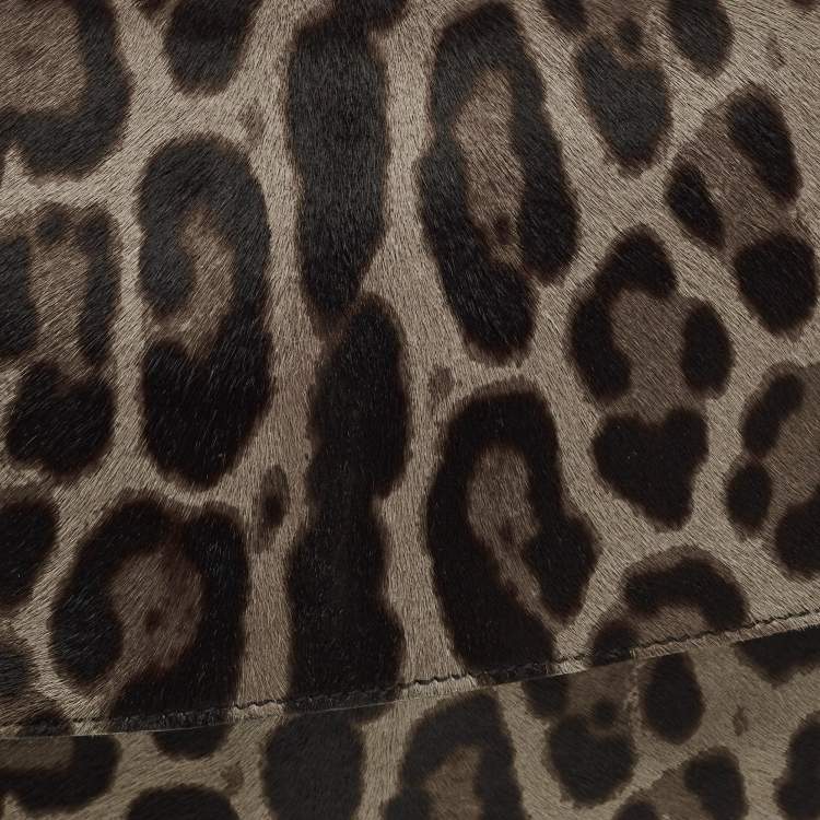 Pre Owned Jimmy Choo Handcuff Chain Grey/Brown Calf Hair Shoulder Bag