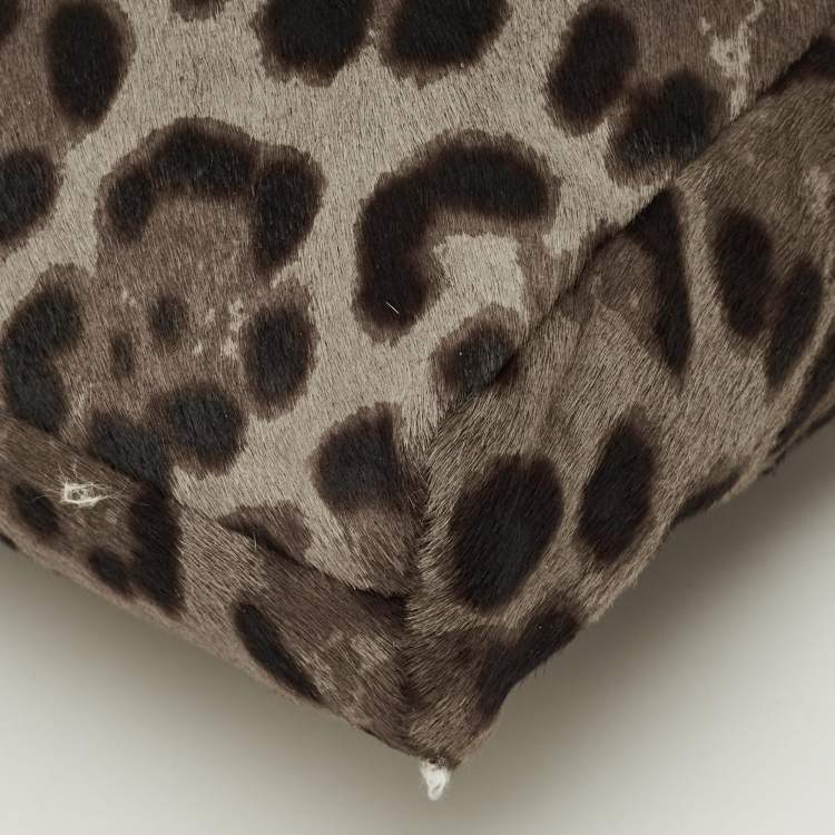 Pre Owned Jimmy Choo Handcuff Chain Grey/Brown Calf Hair Shoulder Bag