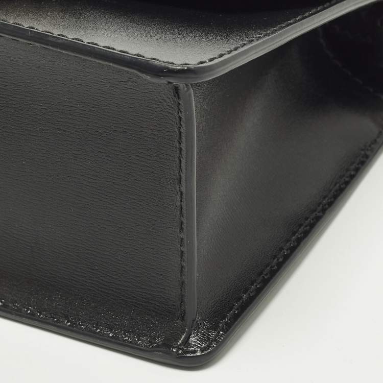 Pre Owned Jimmy Choo Madeline Crystal Black Leather Shoulder Bag