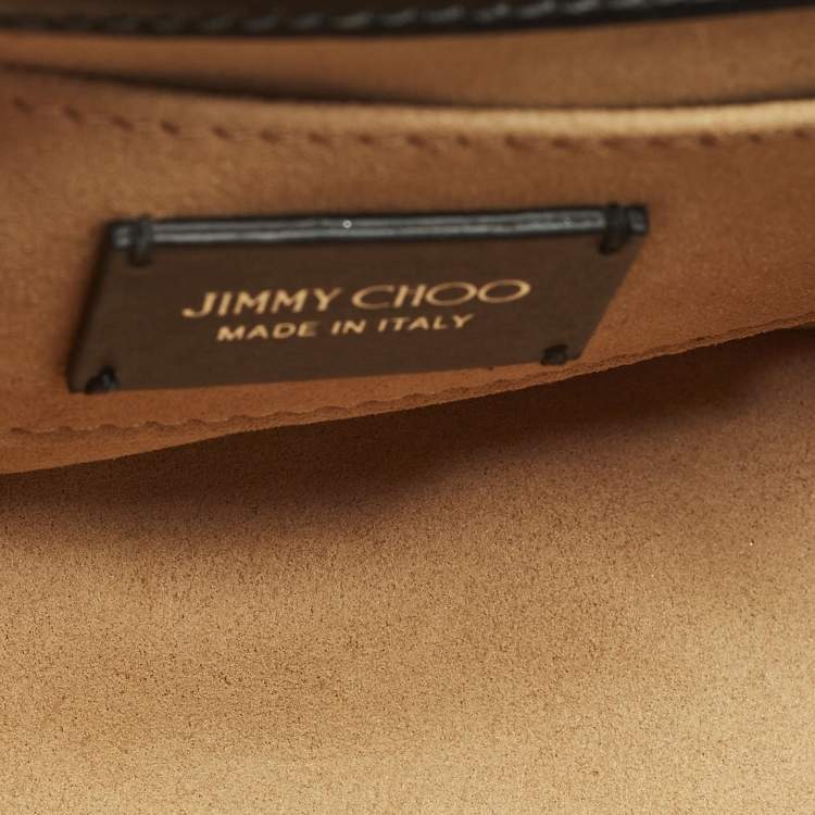 Pre Owned Jimmy Choo Madeline Crystal Black Leather Shoulder Bag