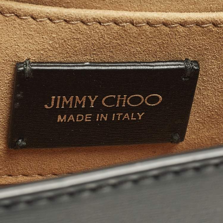 Pre Owned Jimmy Choo Madeline Crystal Black Leather Shoulder Bag