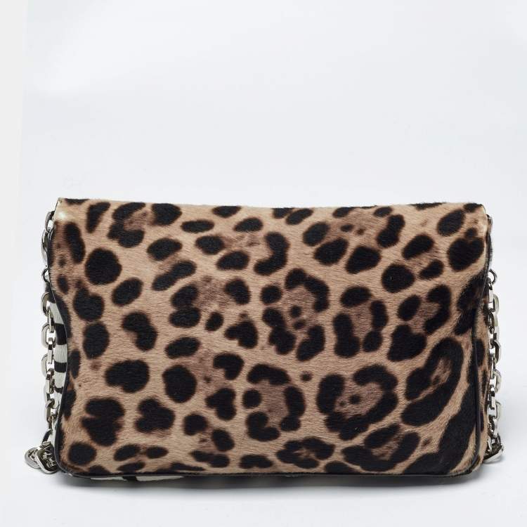 Pre Owned Jimmy Choo Animal Print Calf Hair and Python Embellished Shoulder Bag