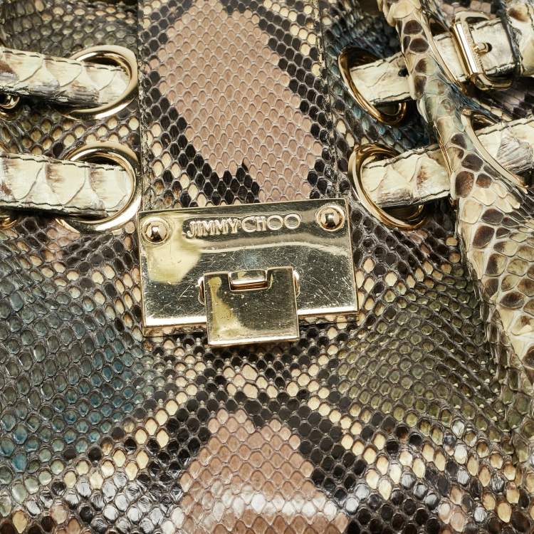 Pre Owned Jimmy Choo Riki Multicolor Snakeskin Bag
