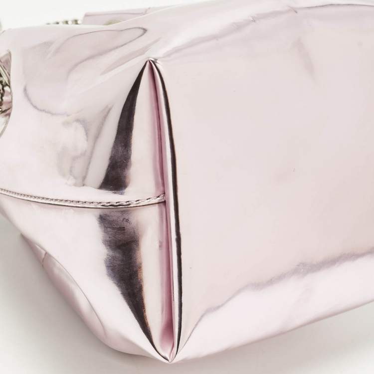 Pre Owned Jimmy Choo BonBon Pink Mirror Leather Bucket Bag