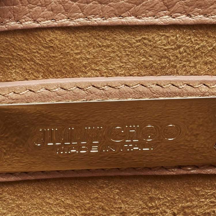 Pre Owned Jimmy Choo Shadow Chain Peach Leather Bag