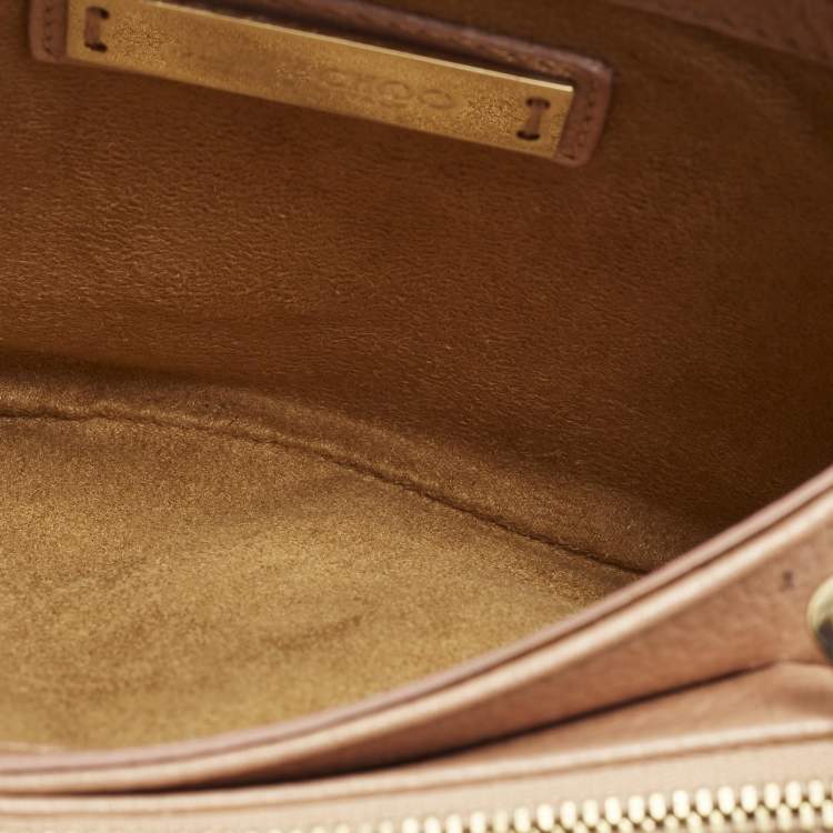 Pre Owned Jimmy Choo Shadow Chain Peach Leather Bag