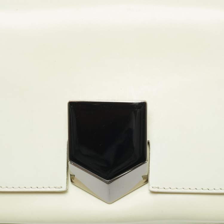 مملوكة مسبقًا Jimmy Choo Lockett City Off White Brushed Leather Shoulder Bag